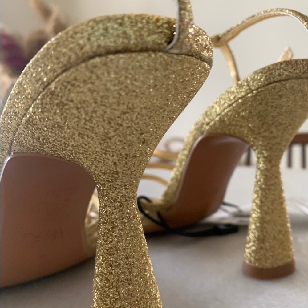 Zara Gold Strappy Heeled - Picture 4 of 9